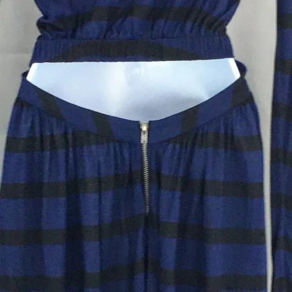 A.L.C. Cutout Dress Long Sleeve Blue Striped T Shirt Crewneck Size S - Picture 7 of 11